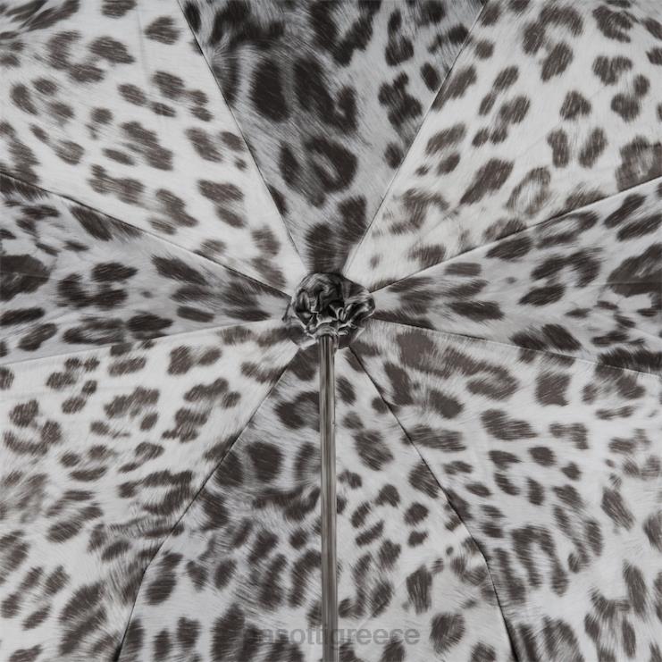 ομπρέλα | PASOTTI 189n 52417-42 w33 - ασπρόμαυρη ομπρέλα animalier με ασημί λαβή κρανίου διπλό ύφασμα 2N6B8539 γυναίκες